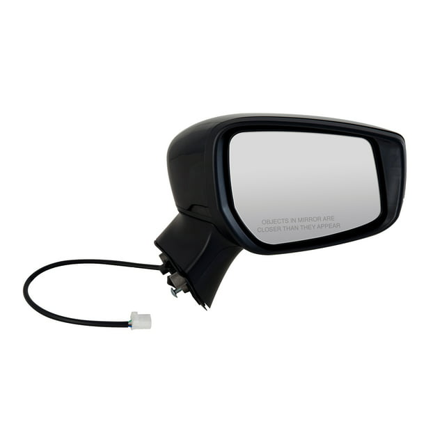 Passenger Side Power Textured Black w/PTM Cover Foldaway Fit System Passenger Side Mirror for Nissan Versa Sedan 